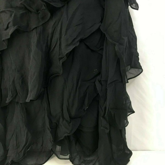 New Tadashi Silk Black Dress Rouched Sleeveless - Picture 3 of 8